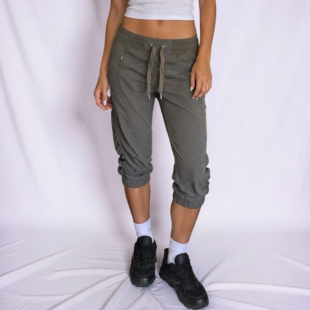 Calvin Klein Performance Olive Gray Low Rise Ruched Capri Joggers Size XS